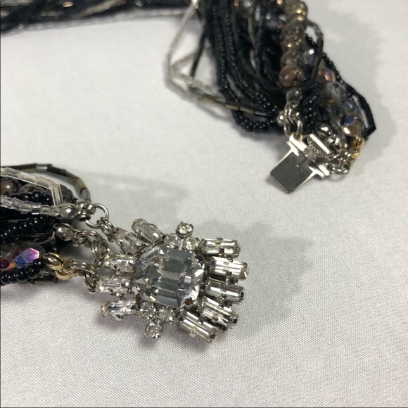 Multi Strand Bead Necklace with Rhinestone Clasp - Picture 4 of 6